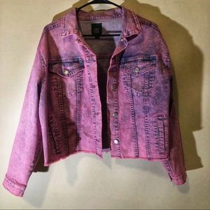 Pink denim jacket